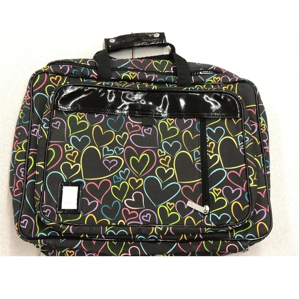 NWOT little miss matched Laptop Bag Convertible Backpack Hearts Rainbow